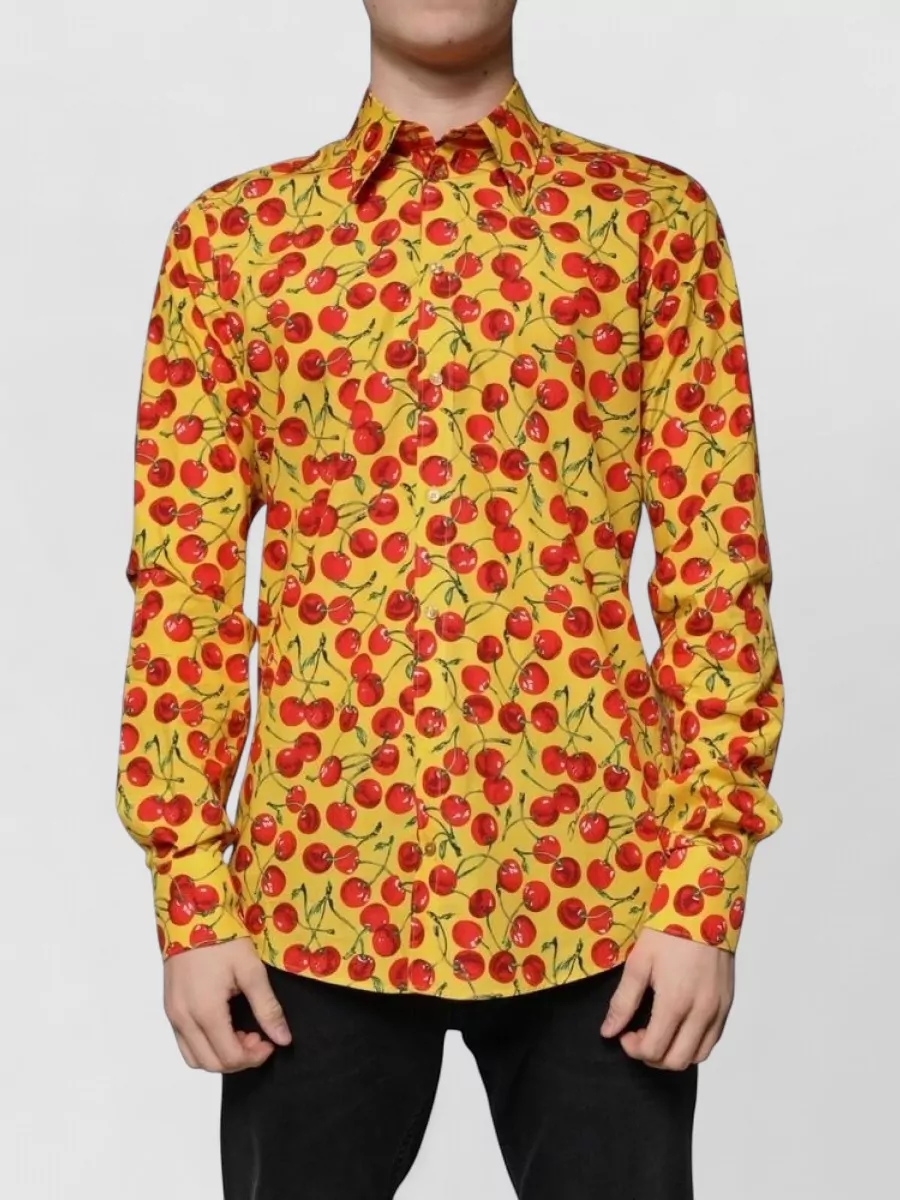 Dolce&Gabbana Cherry-print cotton long-sleeve shirt