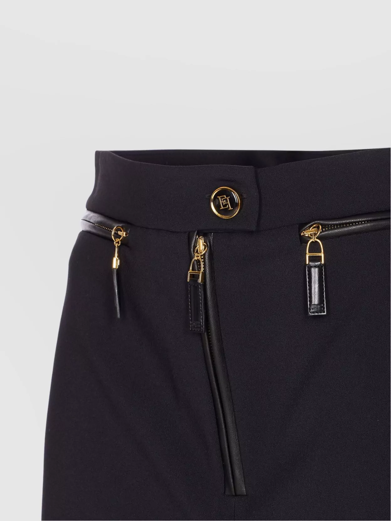 Elisabetta Franchi Logo Mini Skirt Front Slit