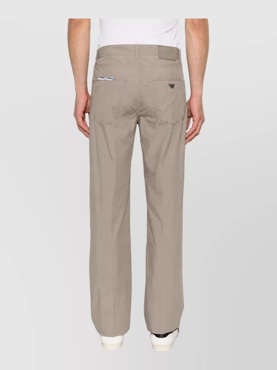 Emporio Armani Cotton Straight-Leg Trousers