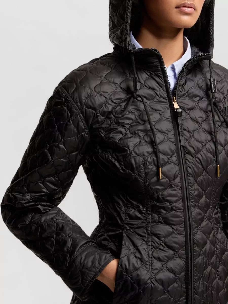 Moncler Hooded Mid-Length Down Coat