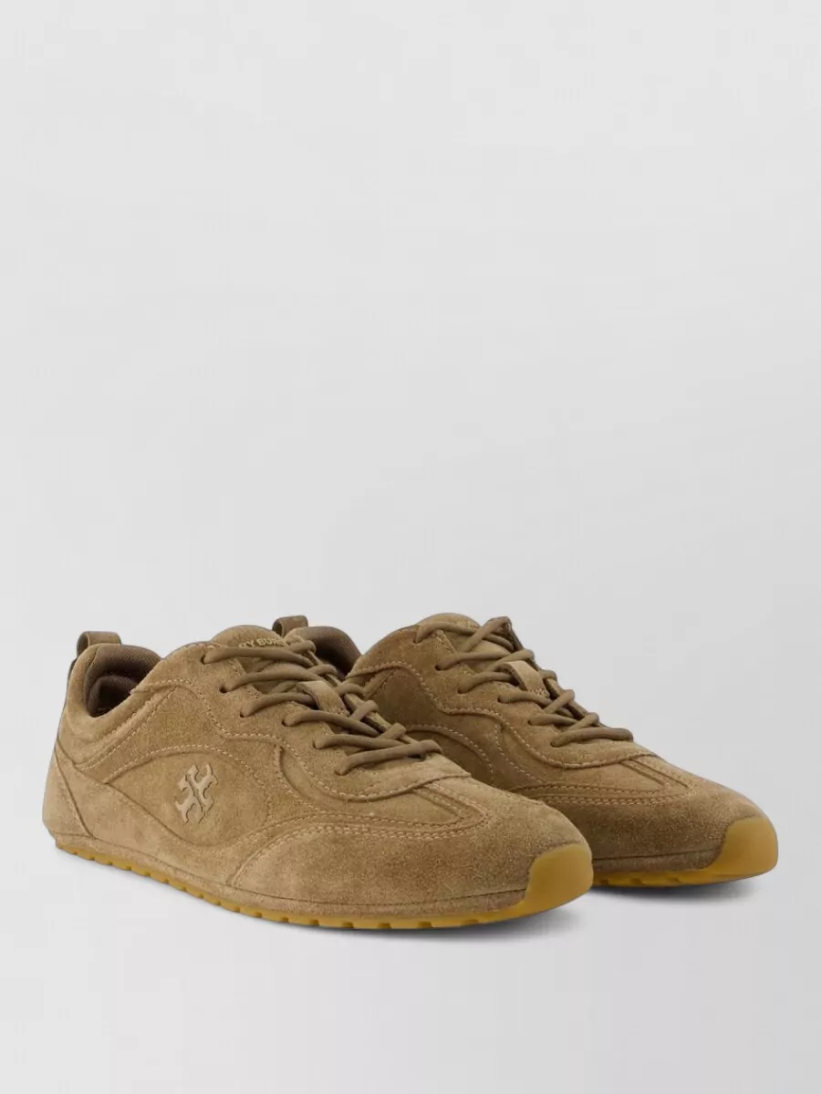 Tory Burch suede leather lace-up sneakers
