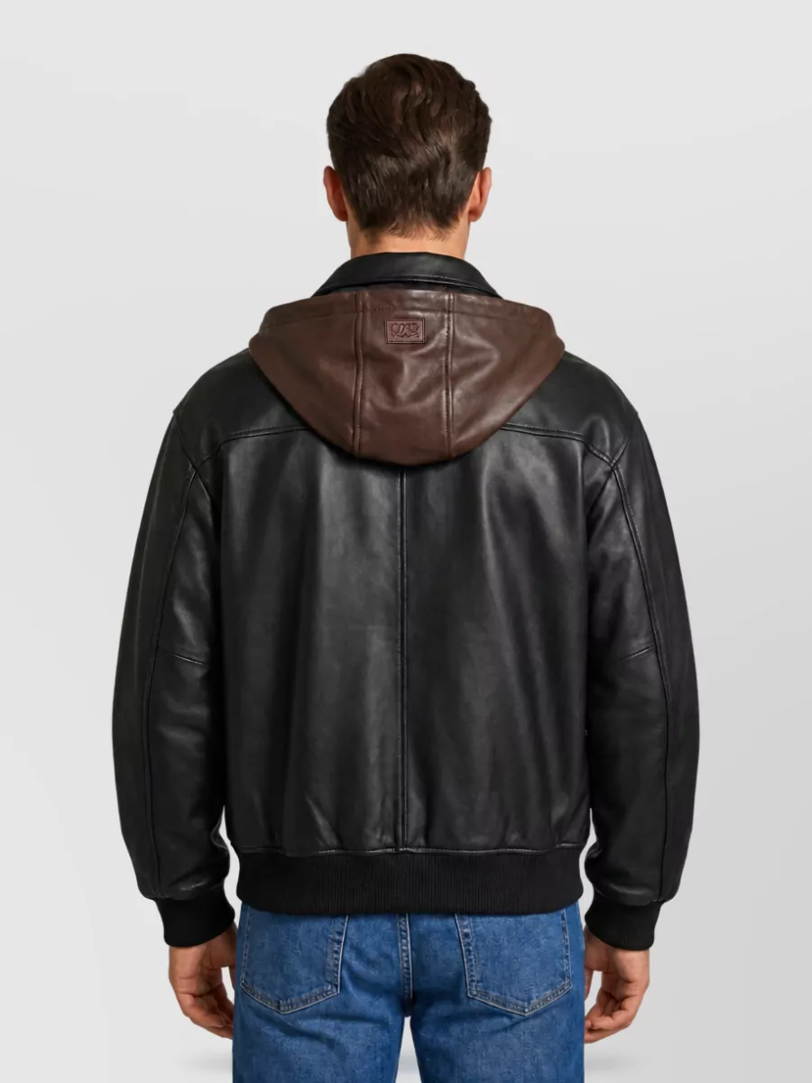 Loewe Lamb Leather Hooded Leather Jacket