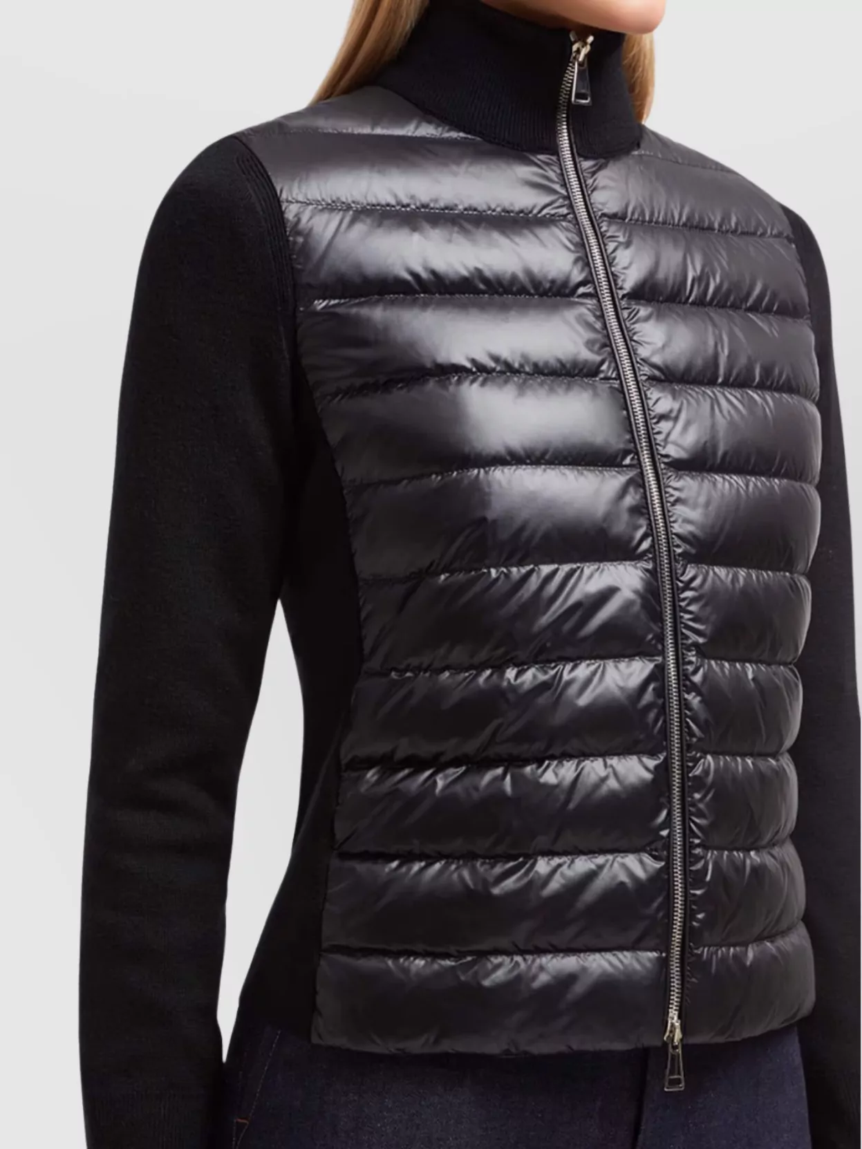 Moncler Quilted High Neck Long Sleeve Jacket