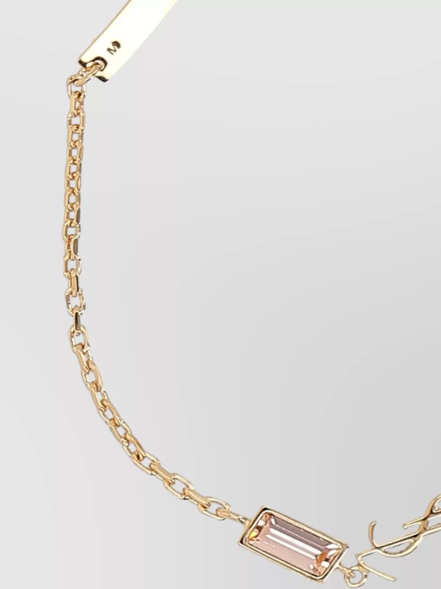 Saint Laurent Rhinestone Charm Bracelet