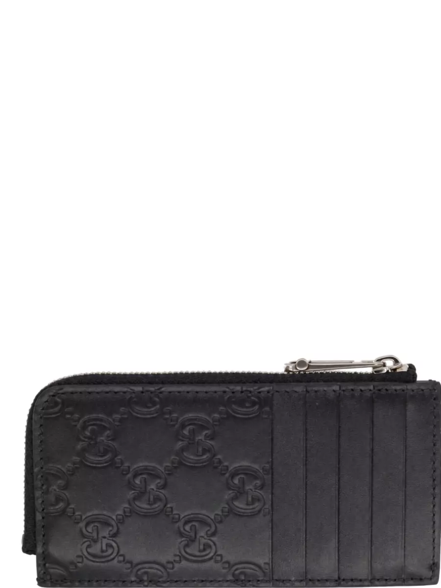 Gucci Card Case Gg Emblem Textured Finish