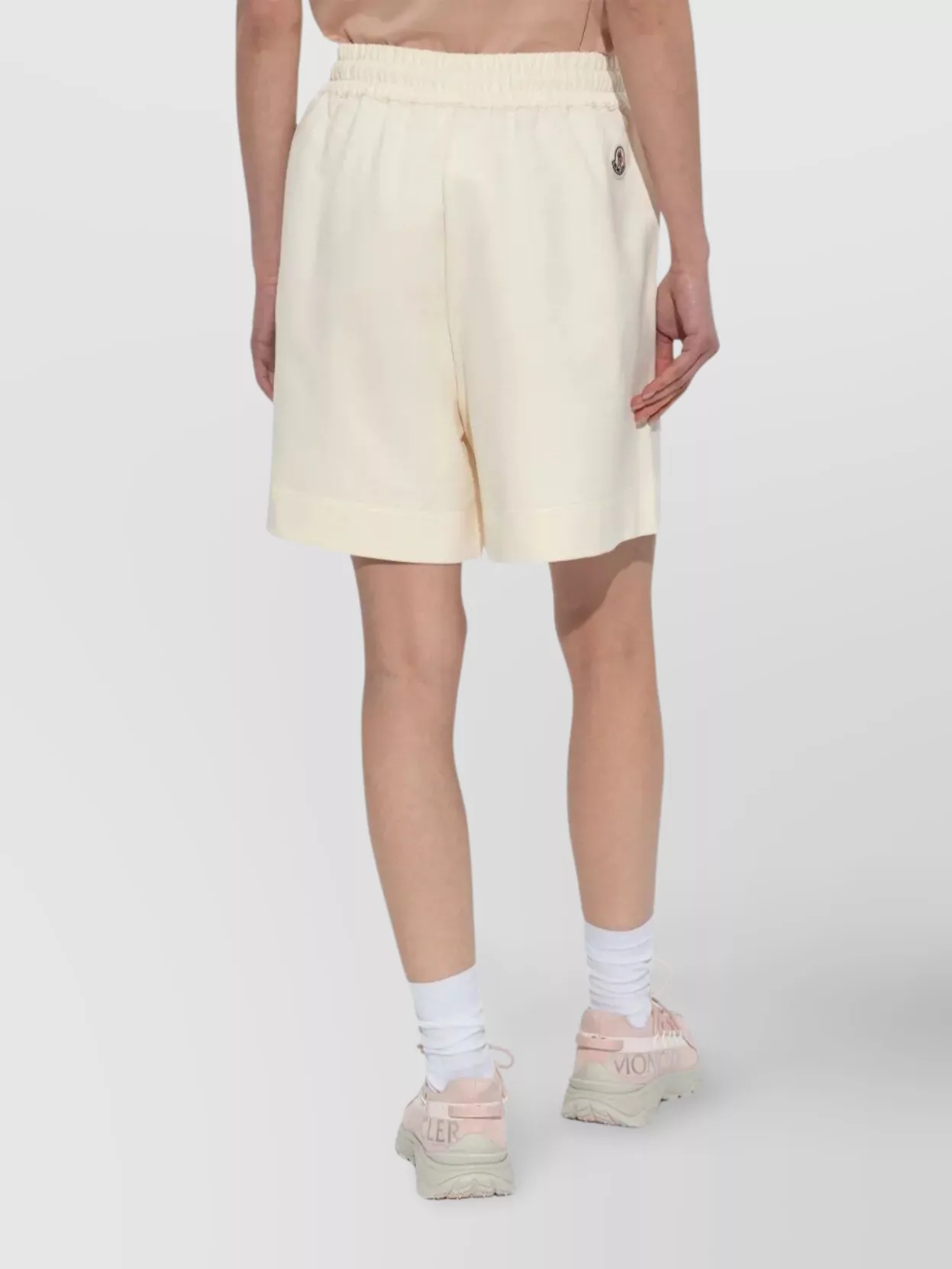 Moncler Cotton Elastic Waistband Side Pockets Drawstring Shorts