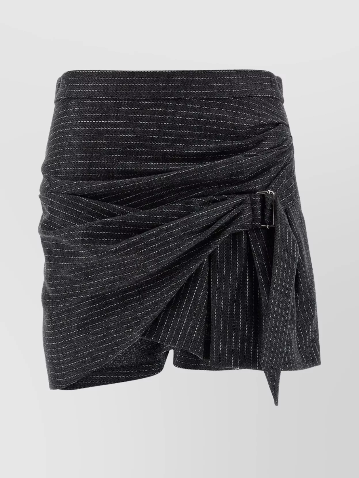 Isabel Marant Asymmetric Wrap Skirt Belted Detail In Gray
