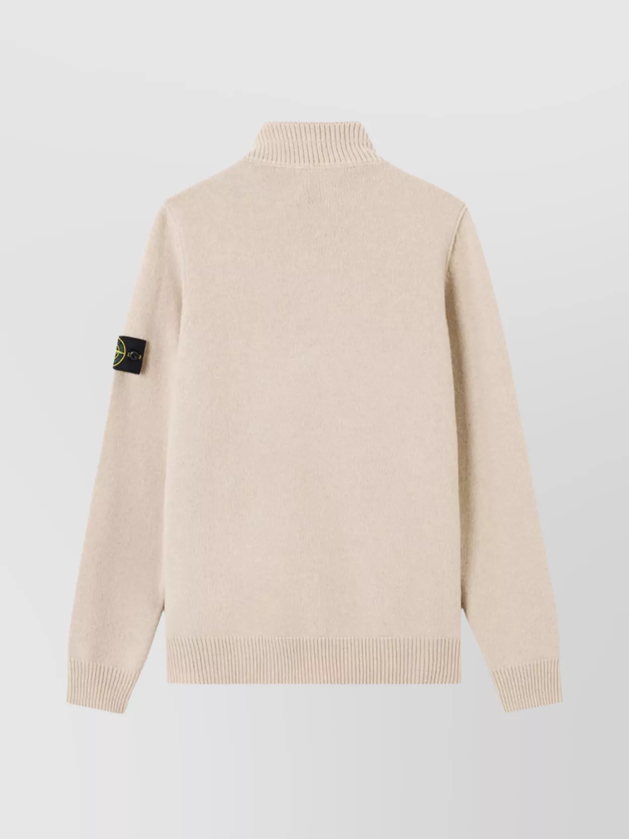Stone Island Long Sleeve Knit Sweater With Removable Patch In Blue