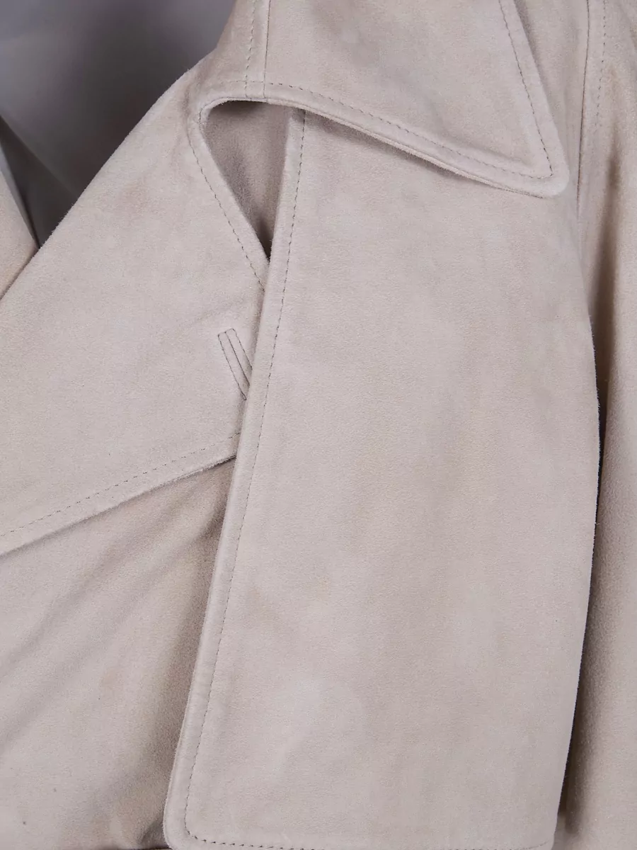 Drhope Suede Cropped Trench Jacket