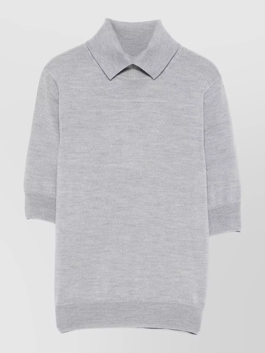 Herskind Perry Wool Sweater Collared Short Sleeves
