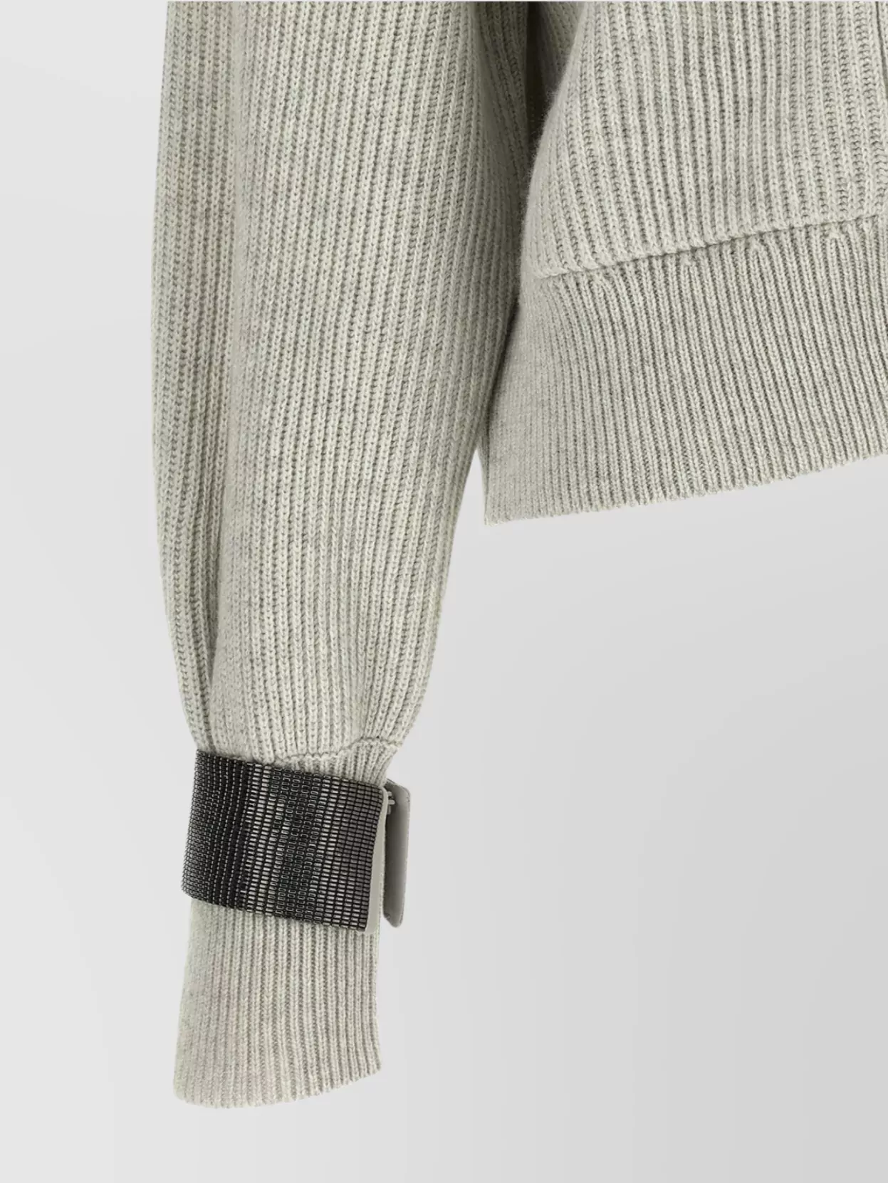 Brunello Cucinelli Ribbed Texture Cardigan Cuff Detail