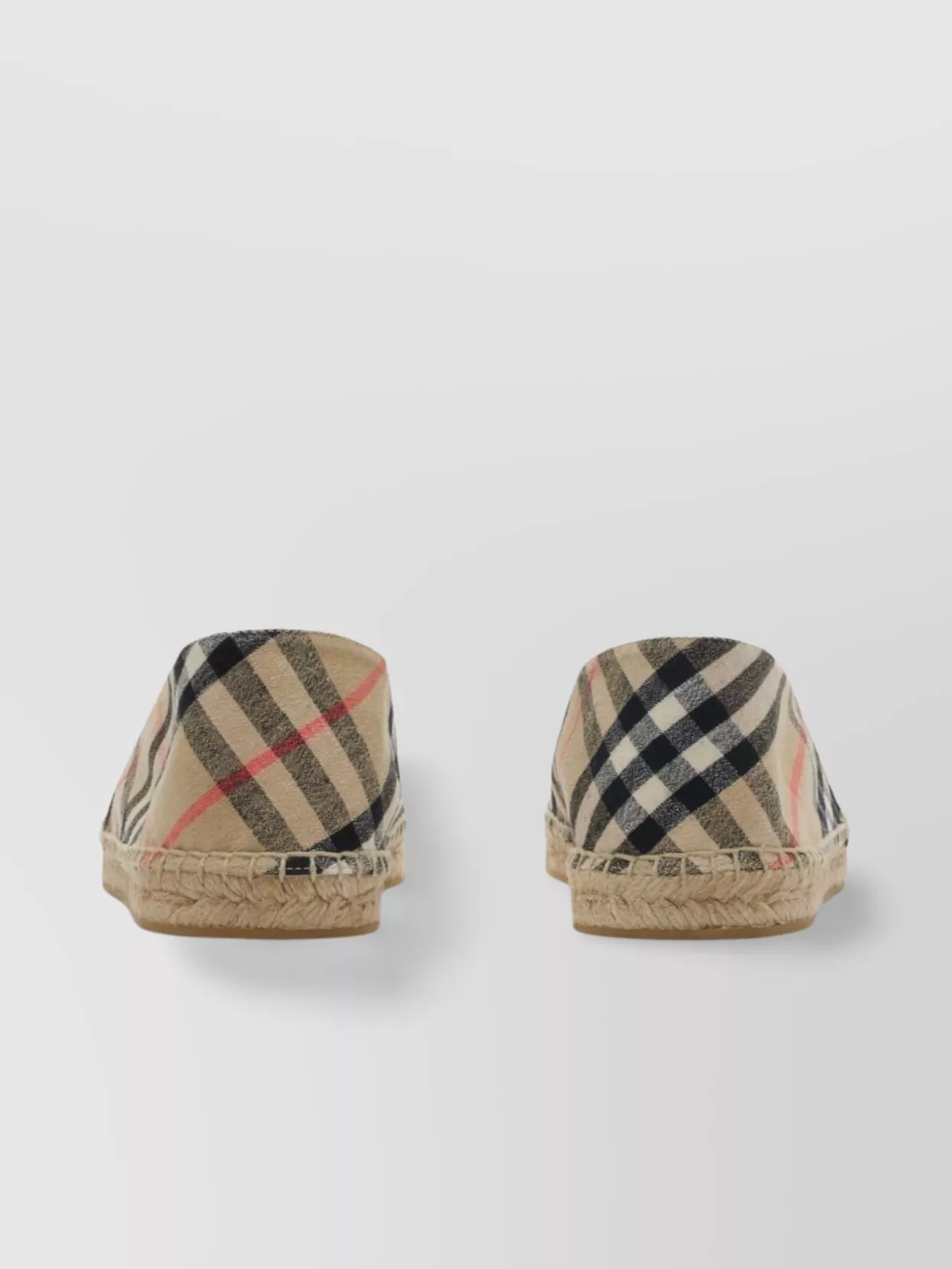 Burberry Almond Toe Checked Canvas Espadrilles