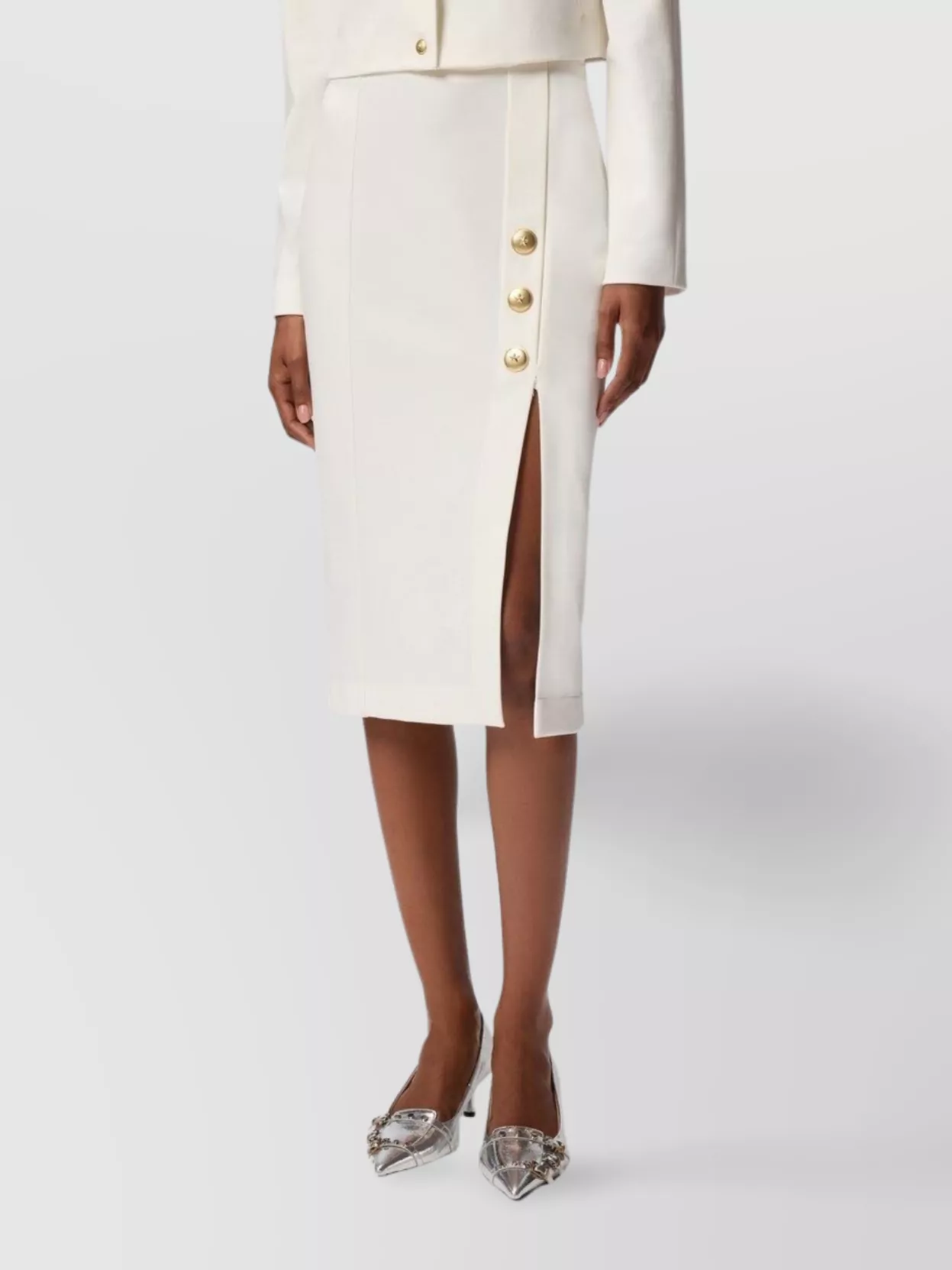 Pinko High Waist Knee-Length Skirt Side Slit