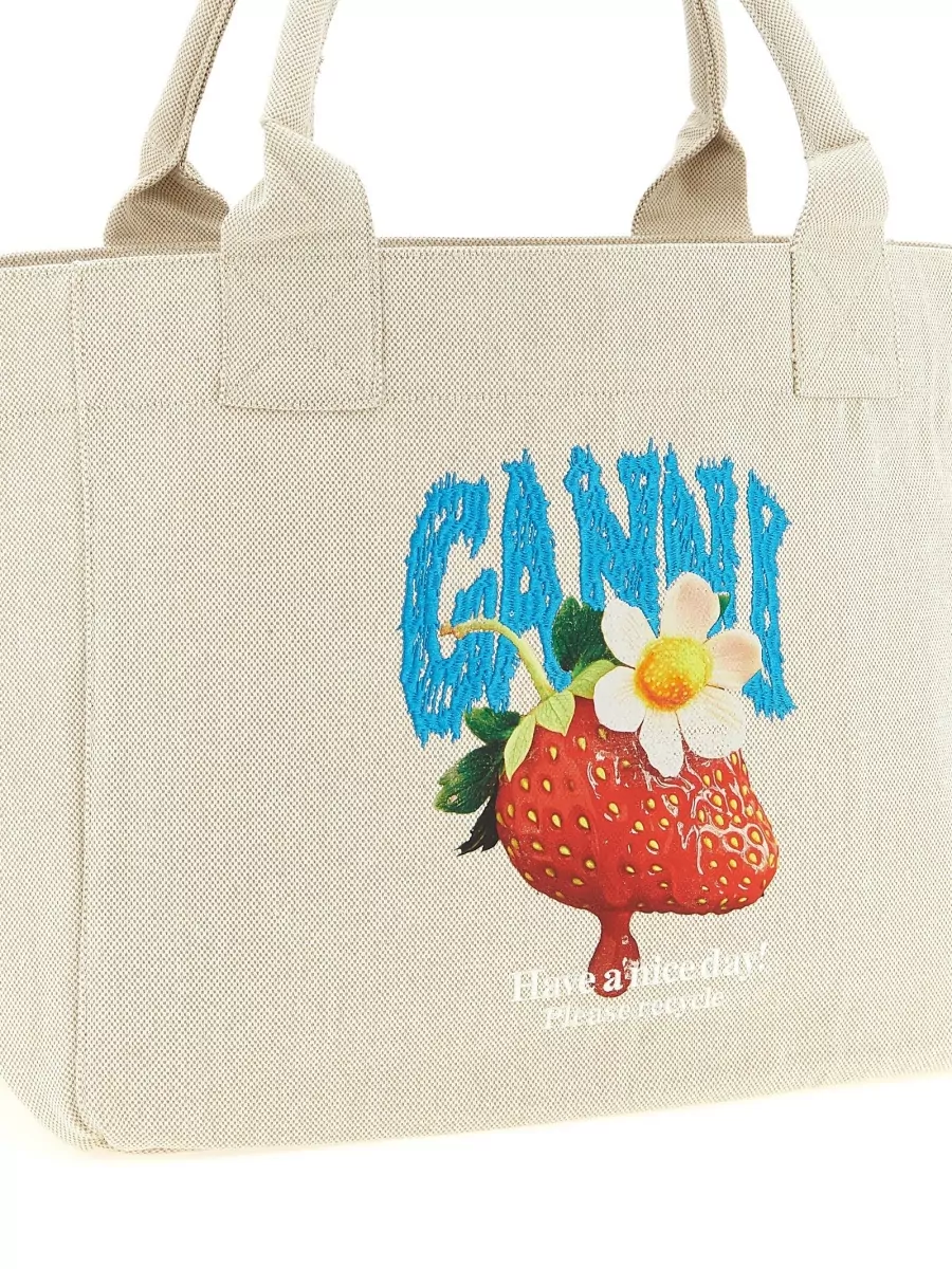 Ganni Medium Recycled Cotton Tote Bag