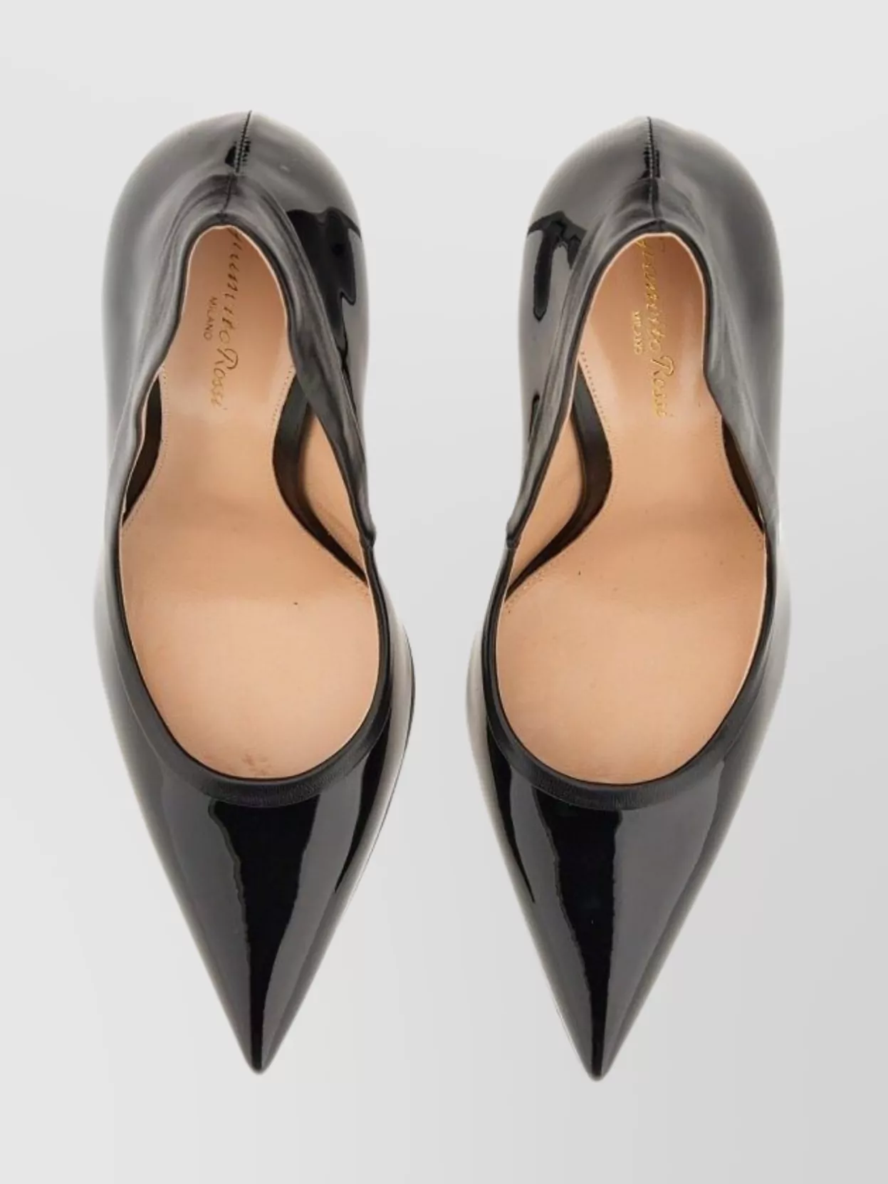 Gianvito Rossi Tuxedo Pointed Toe Patent Finish Pumps
