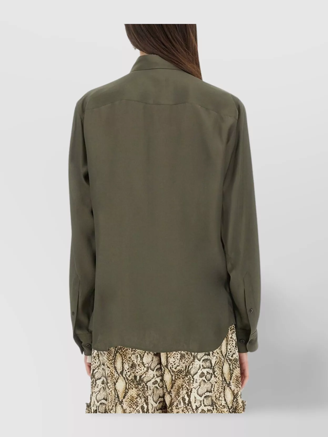 Dries Van Noten Satin Shirt With Collared Neck And Long Sleeves