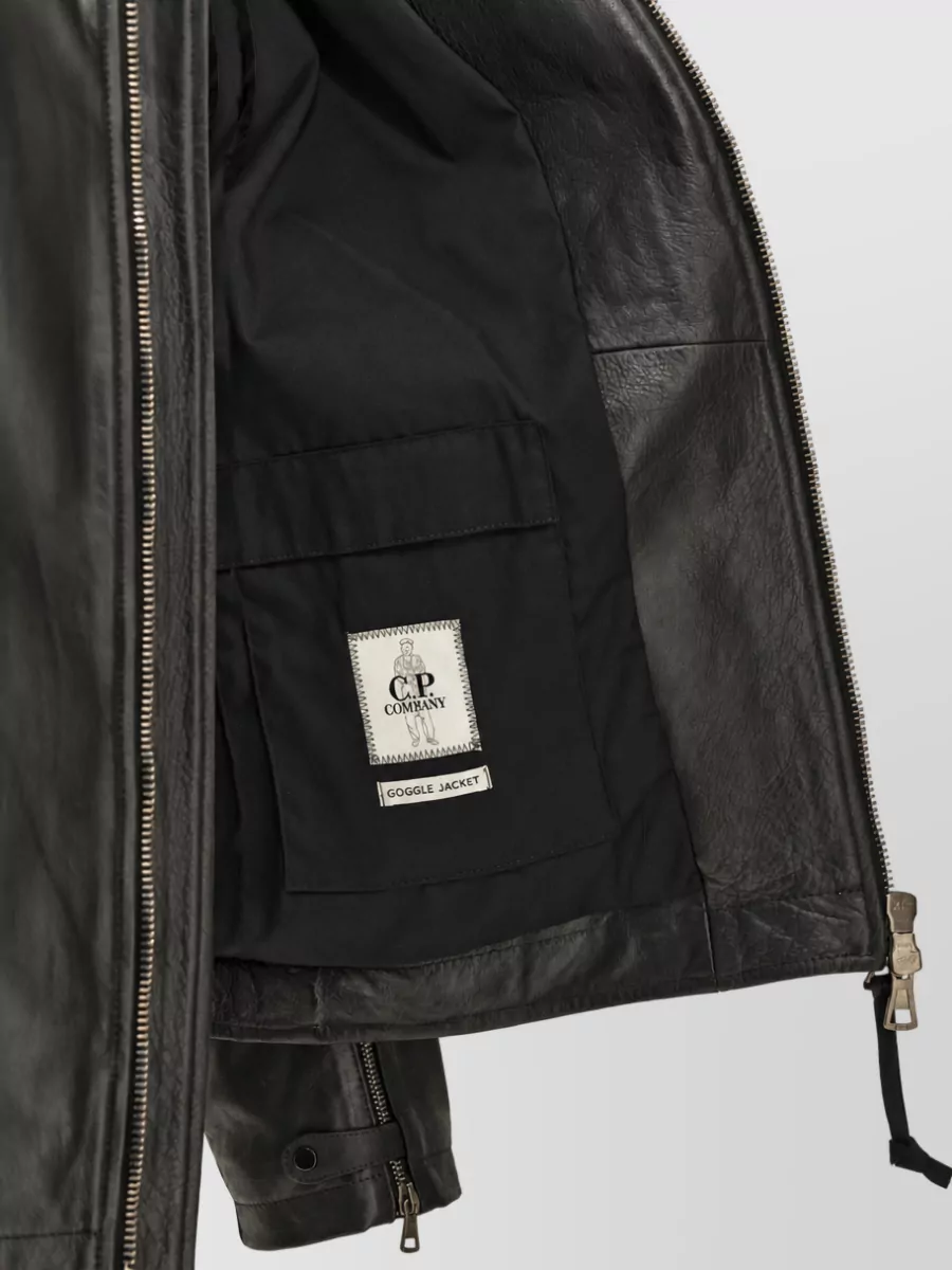 C.p. Company Leather Hooded Jacket