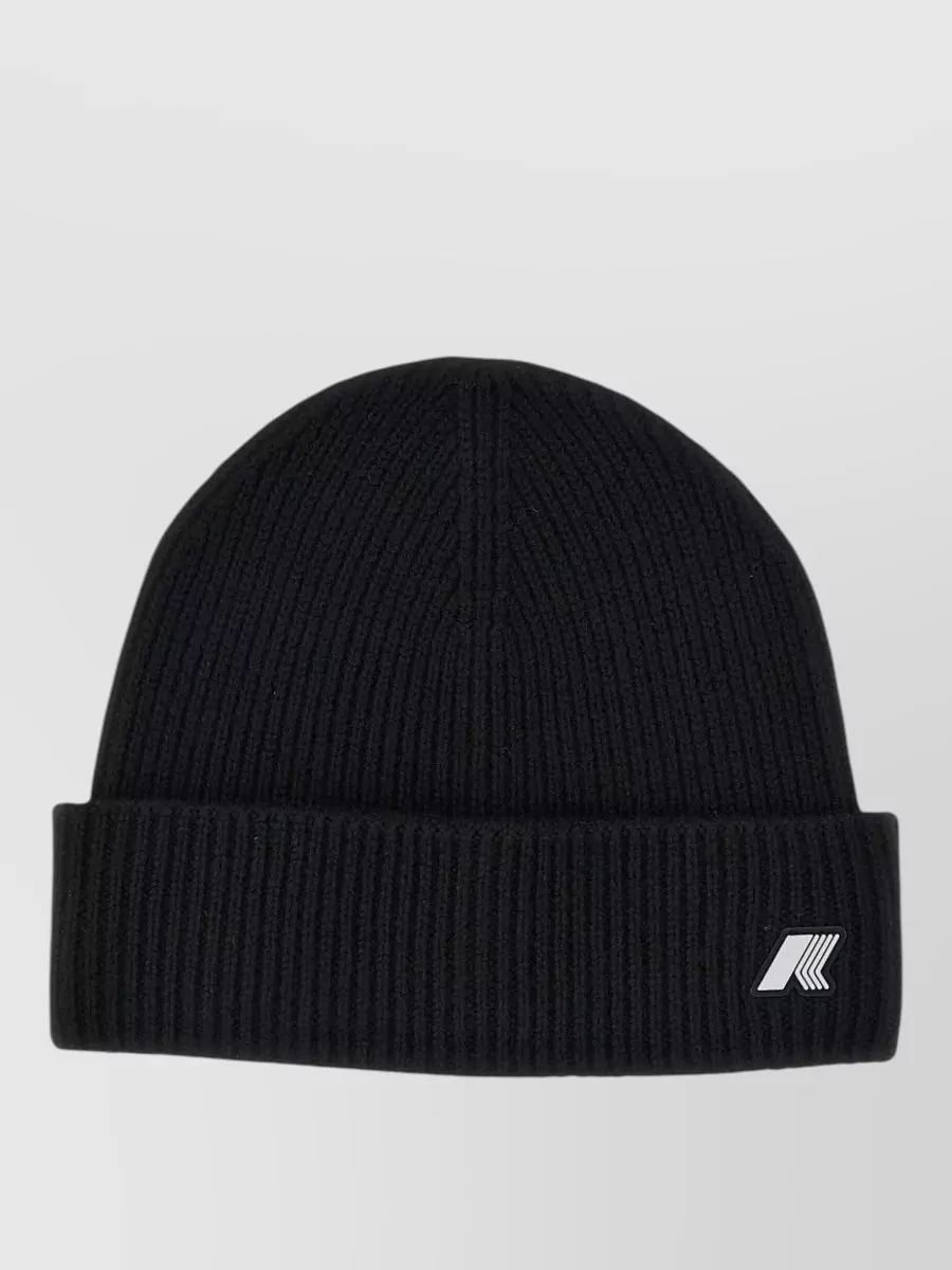 K-way wool ribbed beanie