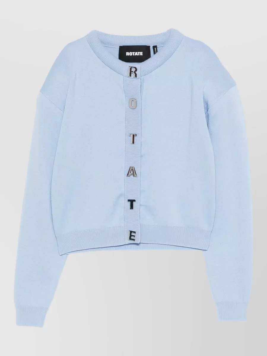 Rotate cashmere blend ribbed hem cardigan