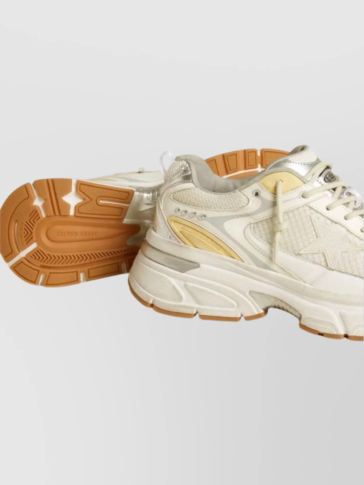 Golden Goose Net And Suede Sneakers With Star Detail