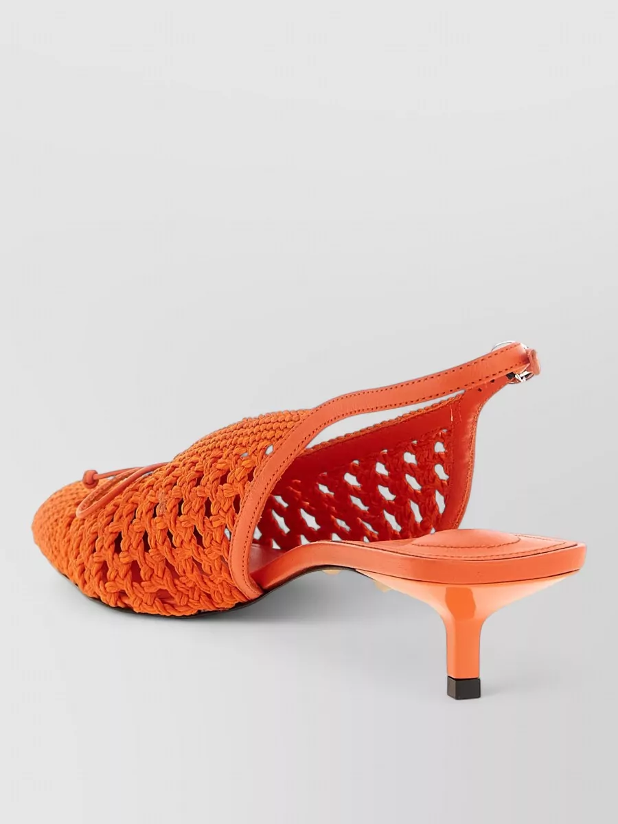 Jacquemus Braided Raffia Slingback Pumps