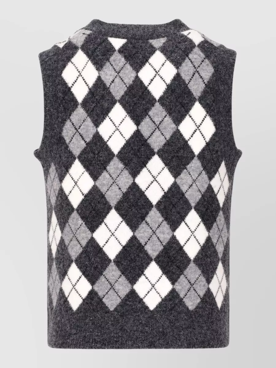 P.a.r.o.s.h Argyle Pattern Regular Fit Sleeveless Top In Multi