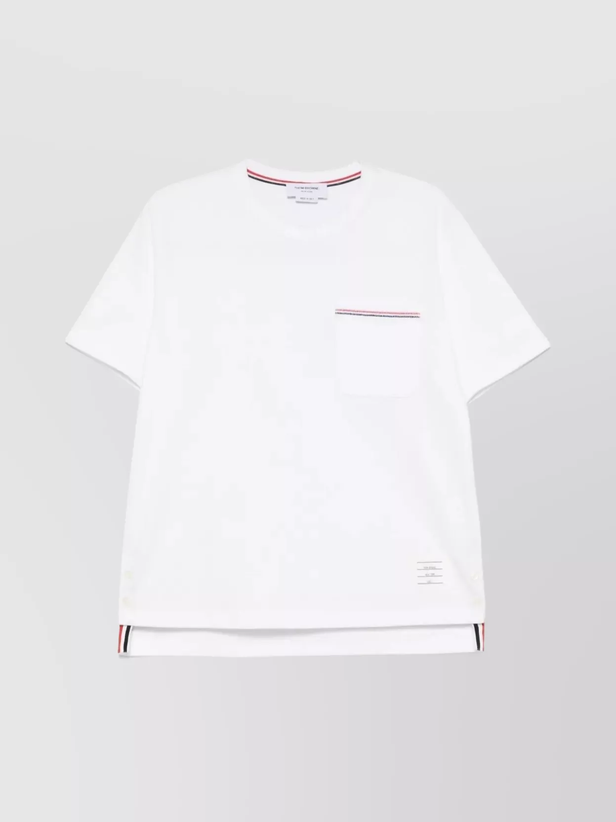 Thom Browne Oversized T-Shirt With Embroidered Pocket Detail