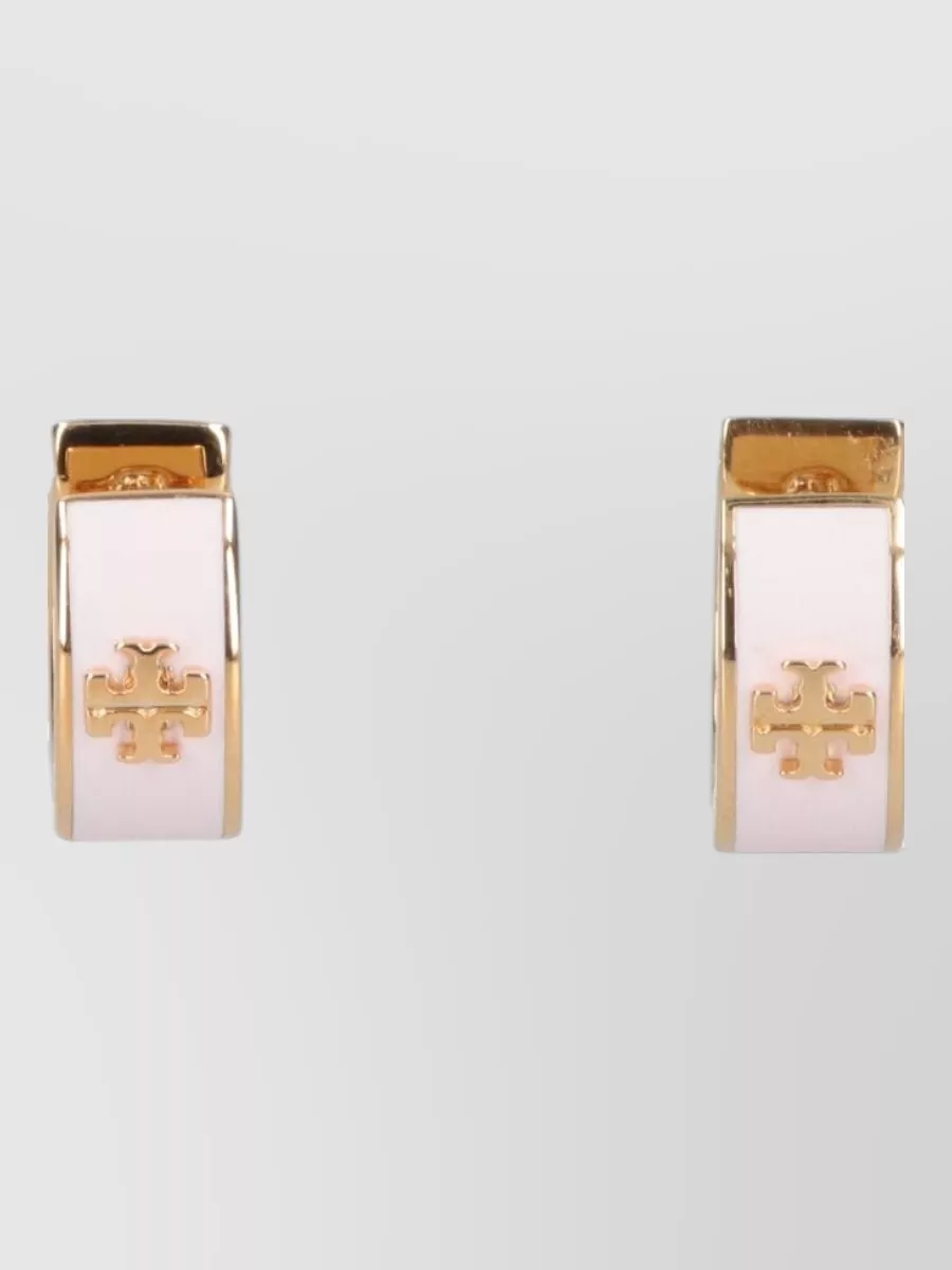 Tory Burch enamel hoop earrings