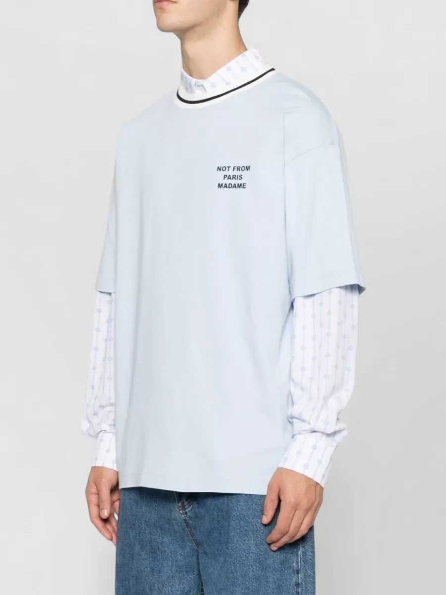 Drôle De Monsieur Text Print Cotton T-Shirt