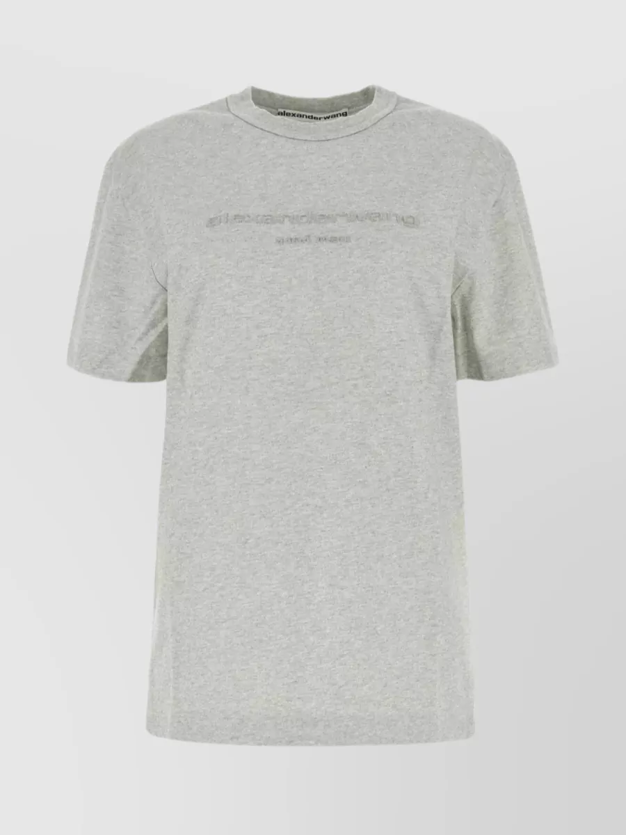 Shop Alexander Wang Relaxed Fit Cotton T-shirt With Metallic Threads In White