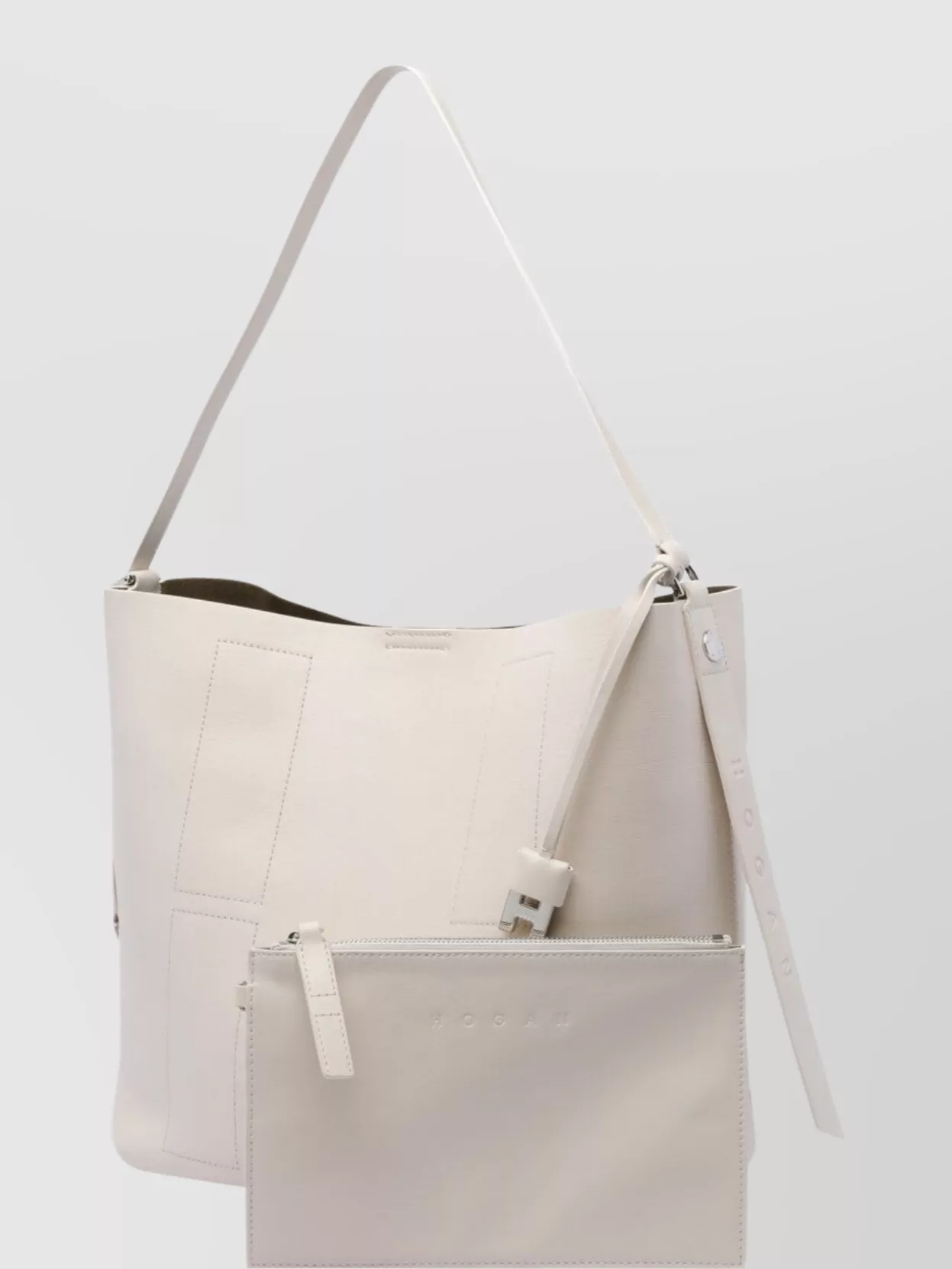 Hogan Leather Shoulder Bag Metal Hardware