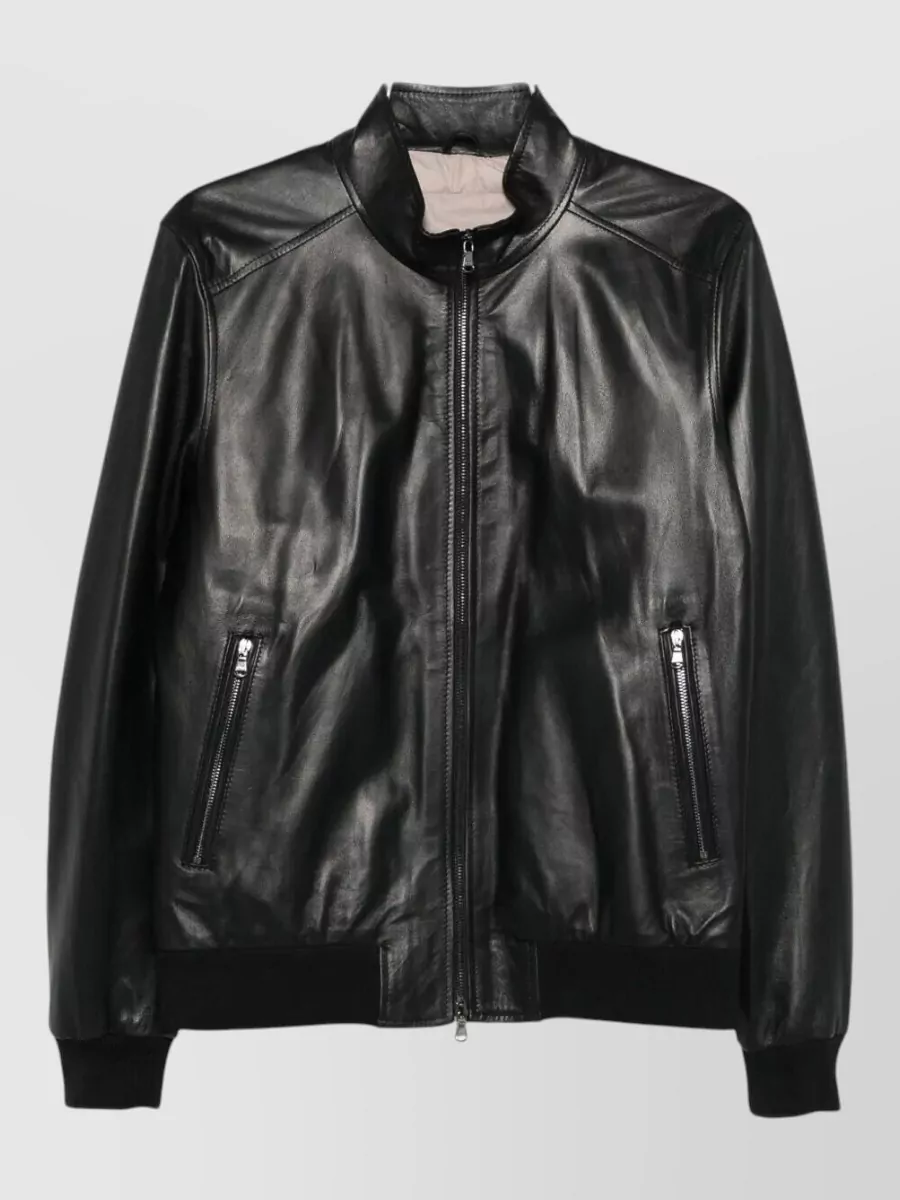 Barba Napoli leather biker jacket