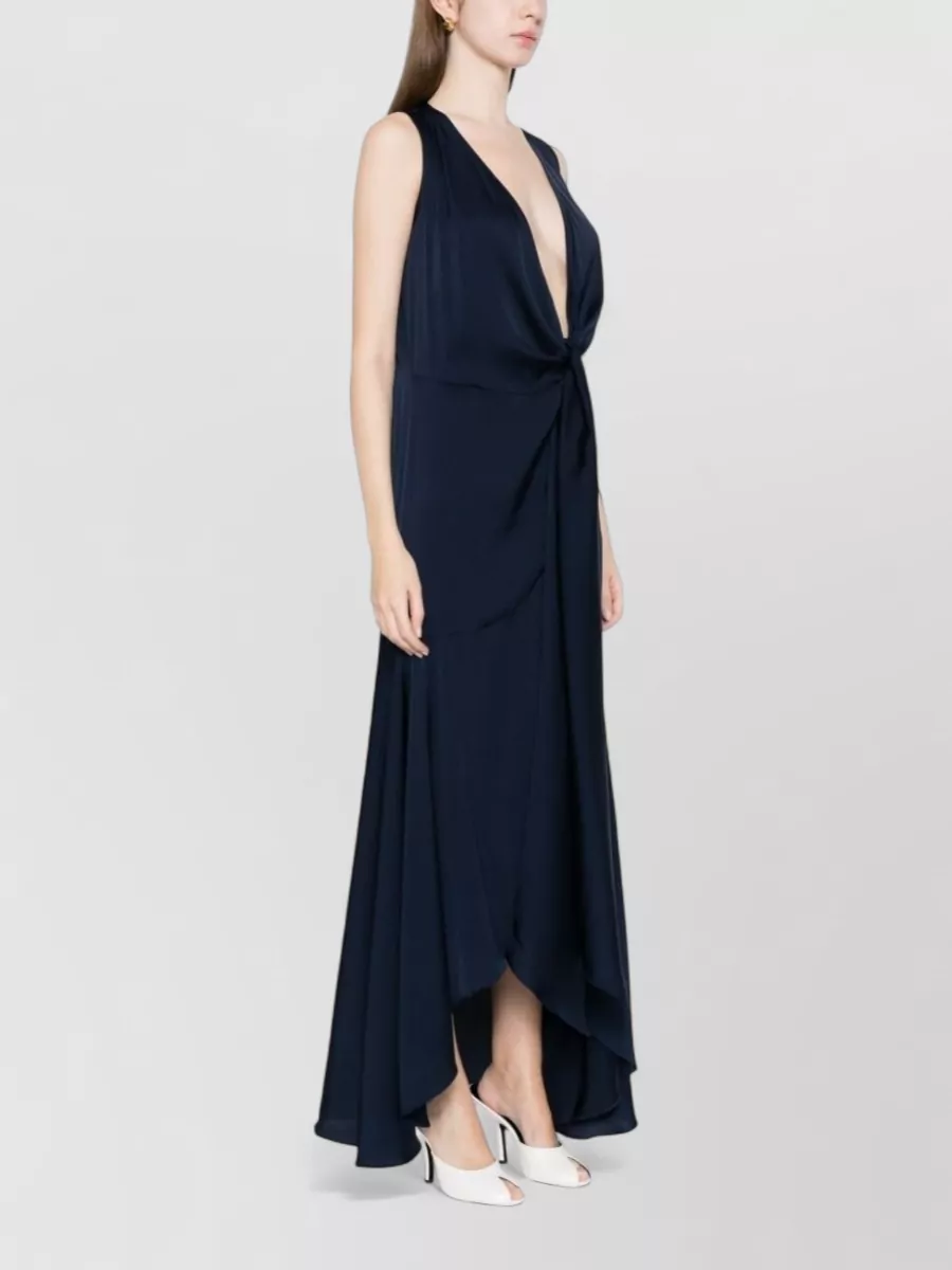 Silk95Five Silk V-Neck Sleeveless Paneled Maxi Dress