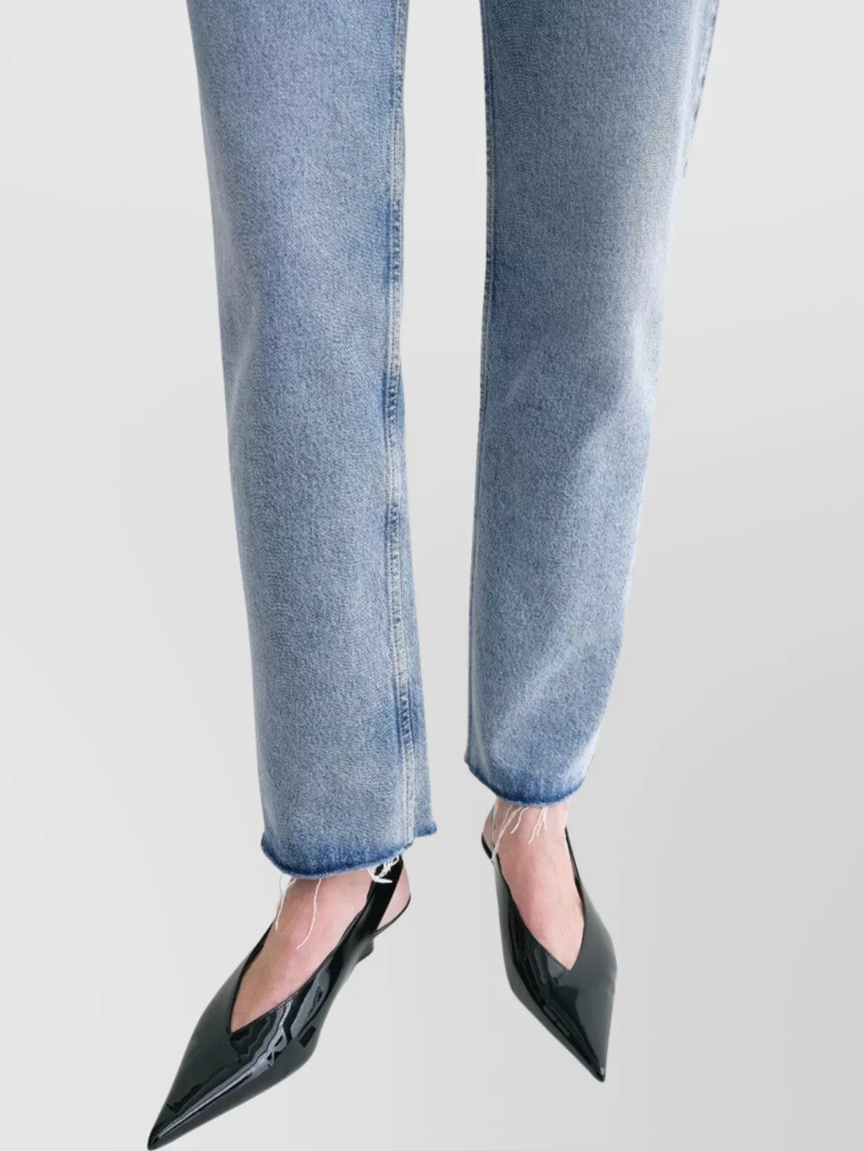 Totême Straight Cut Cropped Denim With Raw Edges