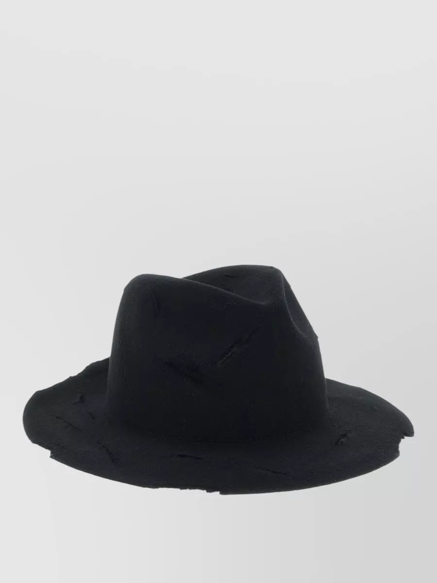 Yohji Yamamoto wool cutout fedora hat
