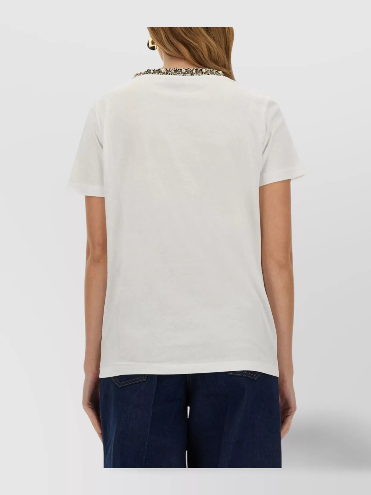 Nina Ricci Embellished Crew Neck Short Sleeve T-shirt