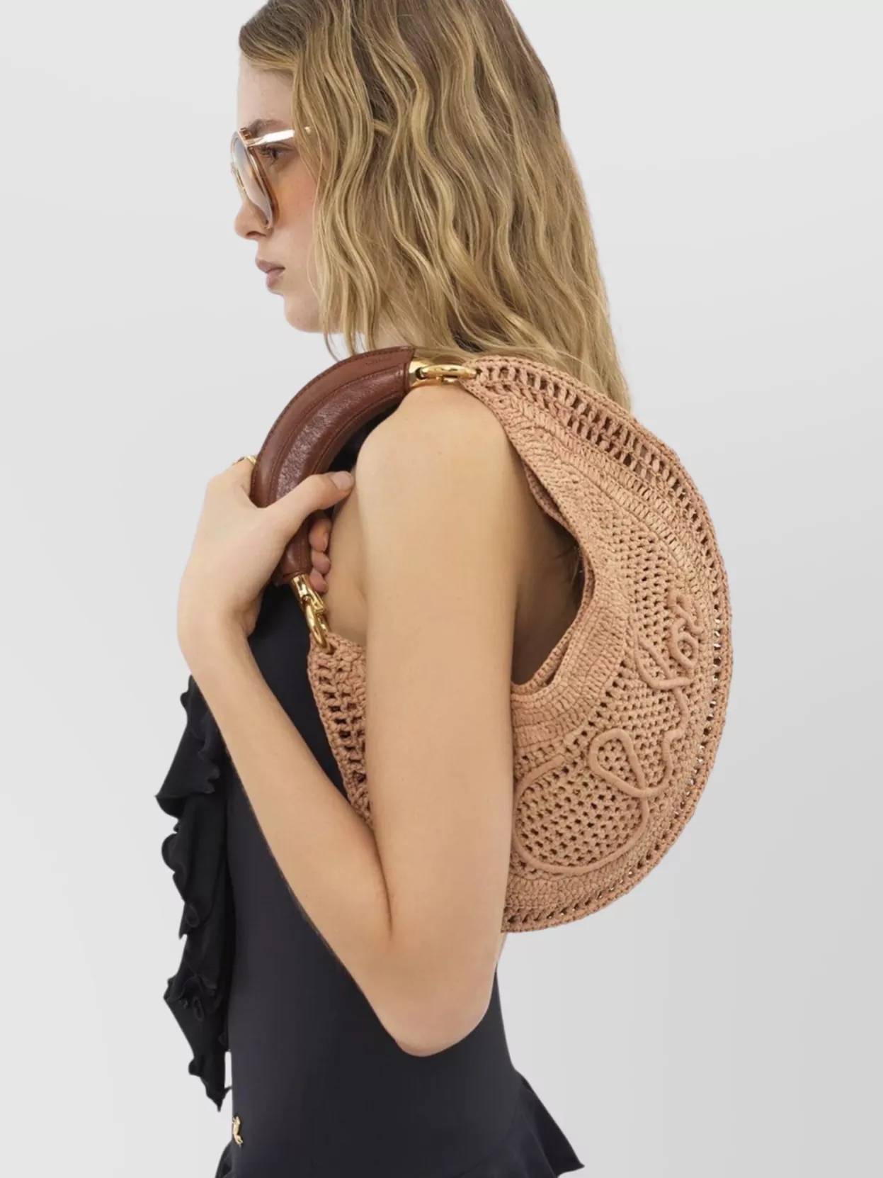 Chloé Summer Raffia Hobo Bag Banana