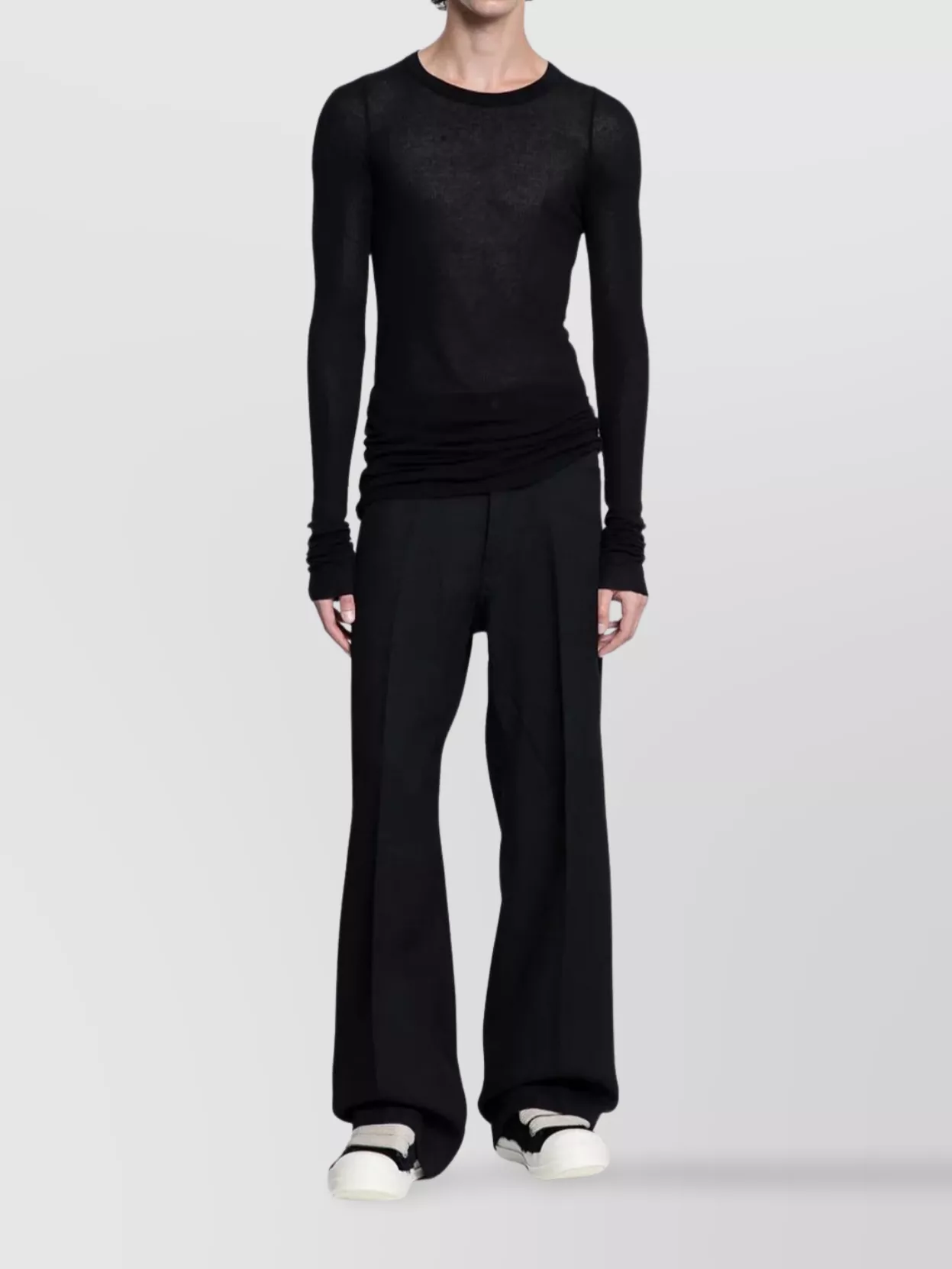Rick Owens Black Concordians Tailored Geth Trousers In Black