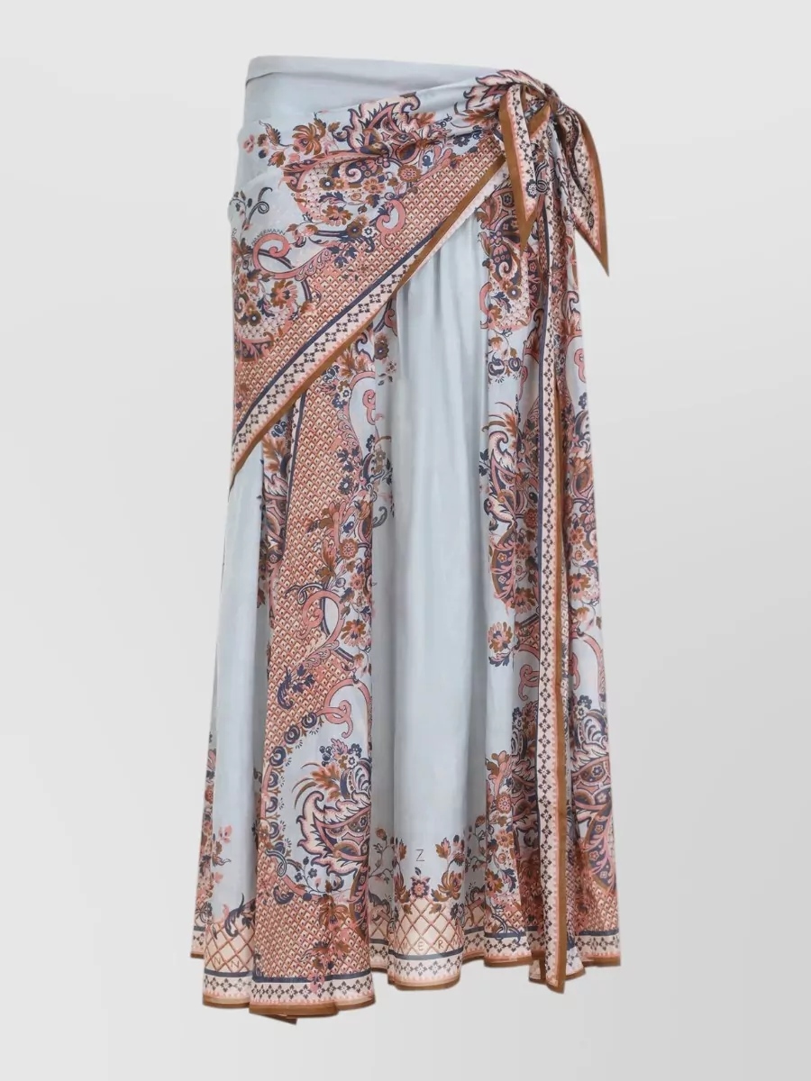 Zimmermann silk printed asymmetric mini skirt