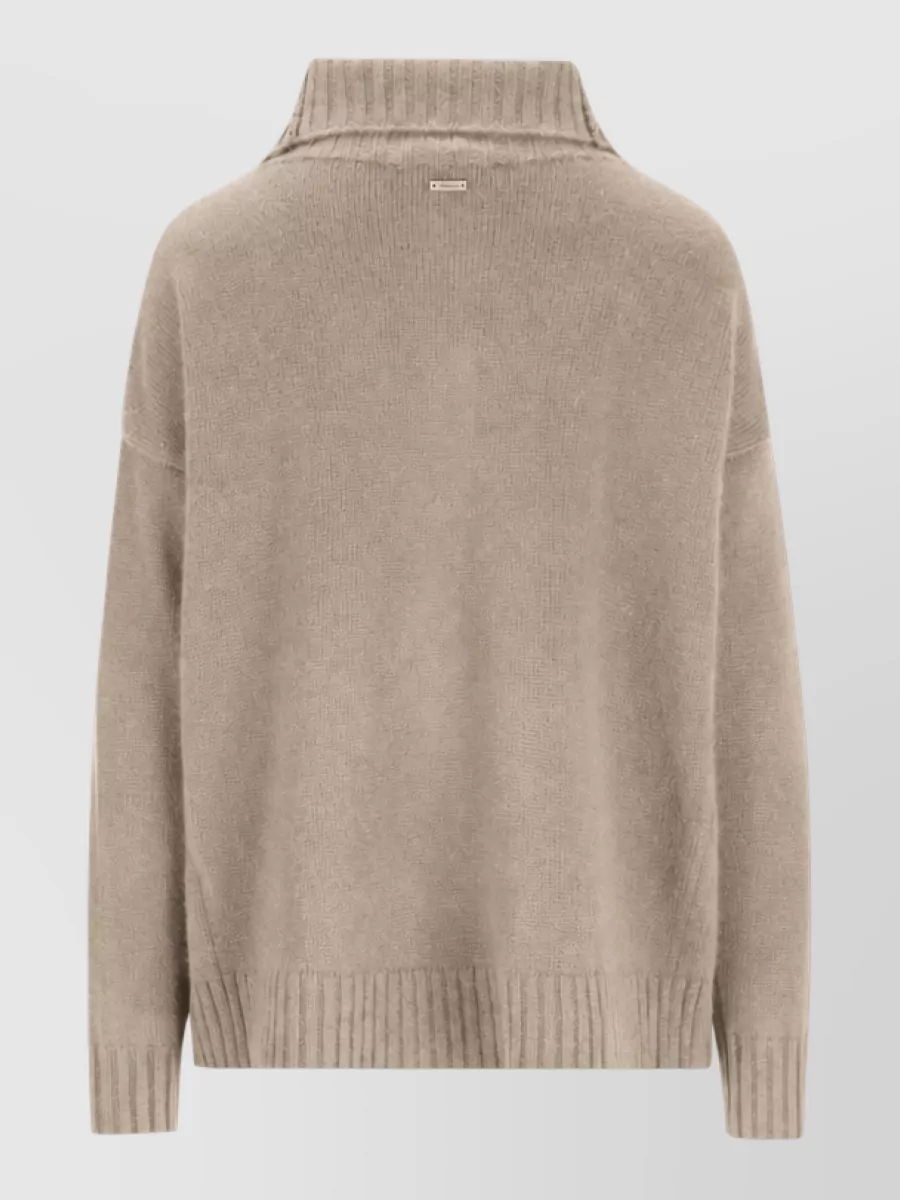 Max Mara Cashmere Ribbed High-Neck Sweatshirt