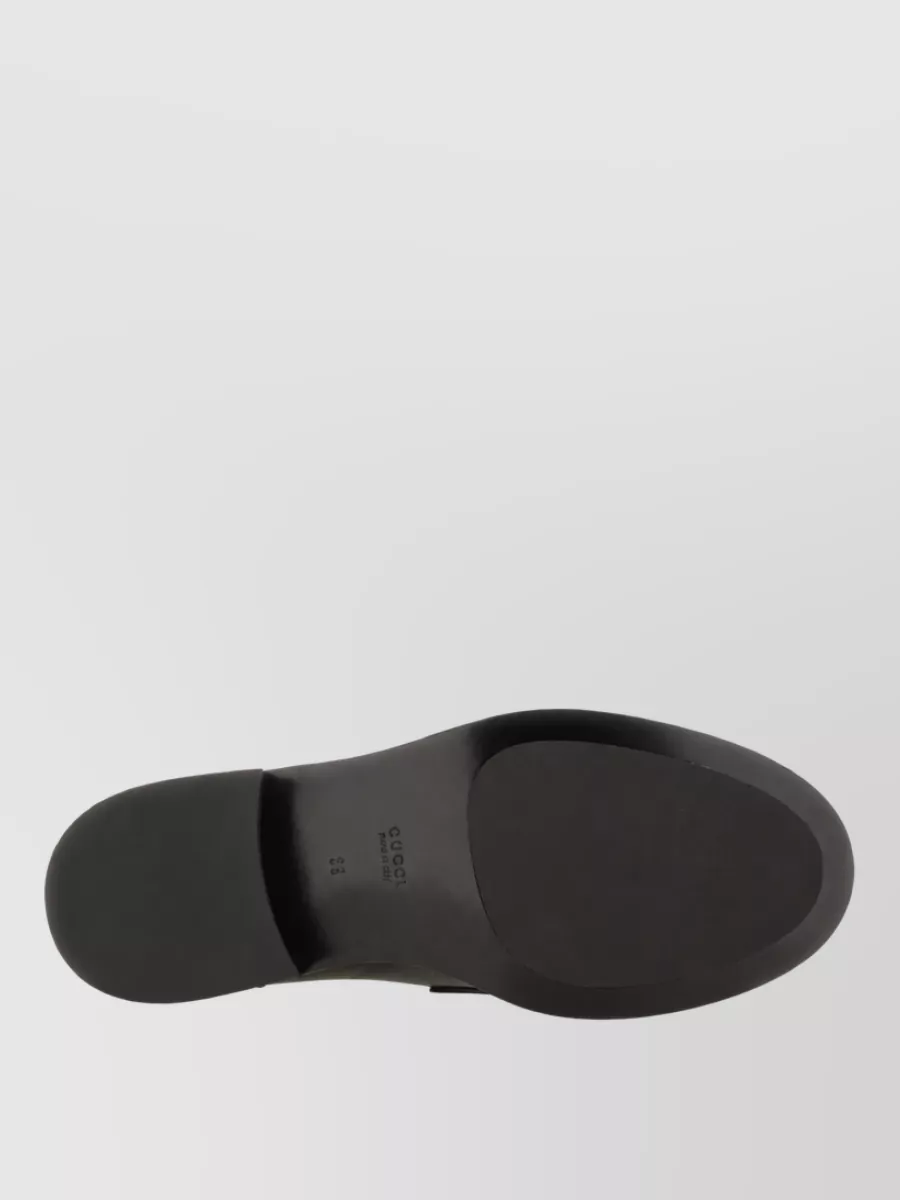 Gucci Moccasin Chain Detail Block Heel Shoe