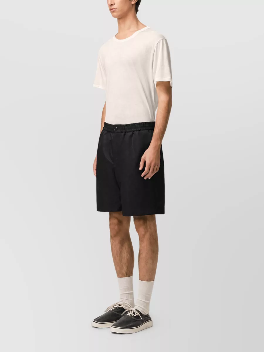 Ami Paris Polyamide Elastic Waist Chino Shorts