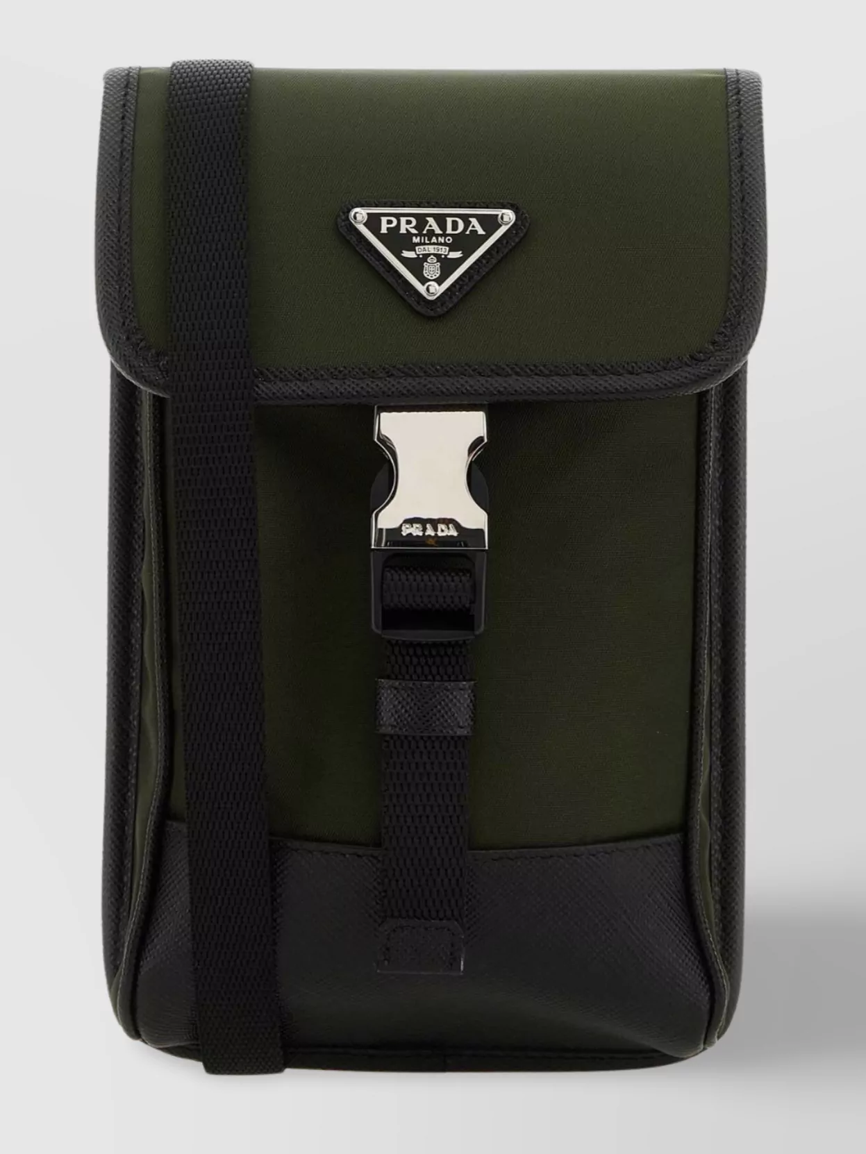 Shop Prada Nylon Shoulder Bag With External Pocket