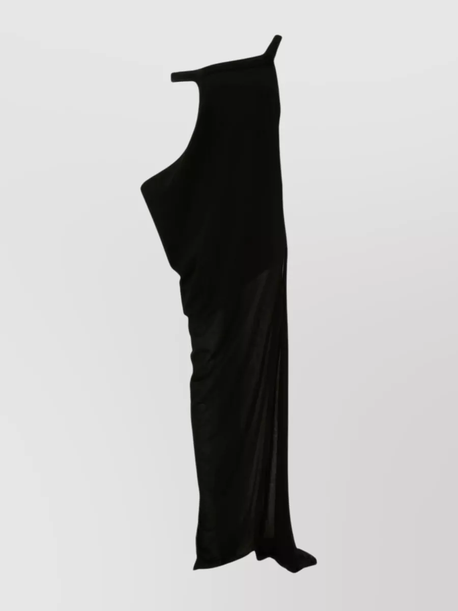 Shop Jw Anderson Draped Asymmetric Maxi Dress In Black