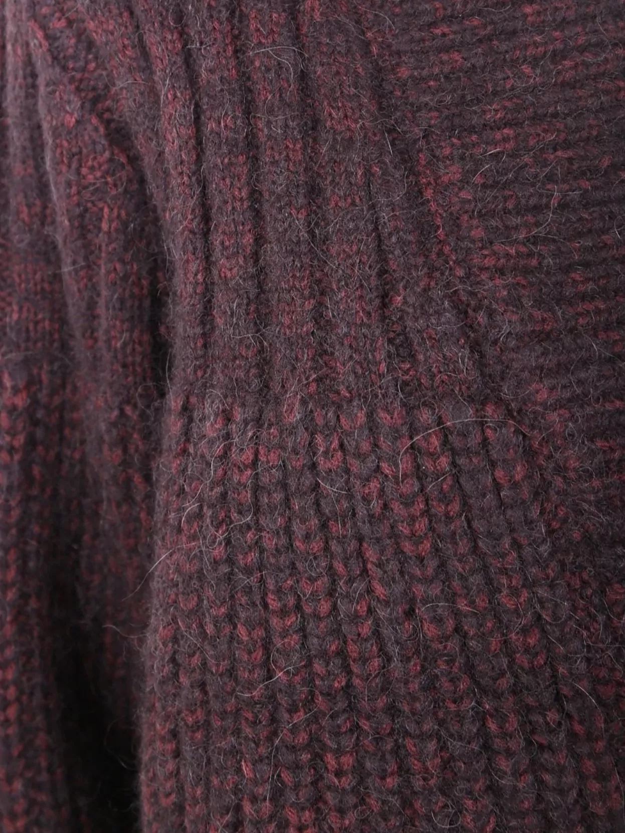 Dries Van Noten Chunky Knit V Neck Long Sleeve Cardigan In Burgundy