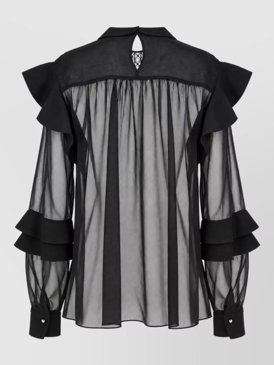 Lanvin Silk Ruffled Blouse