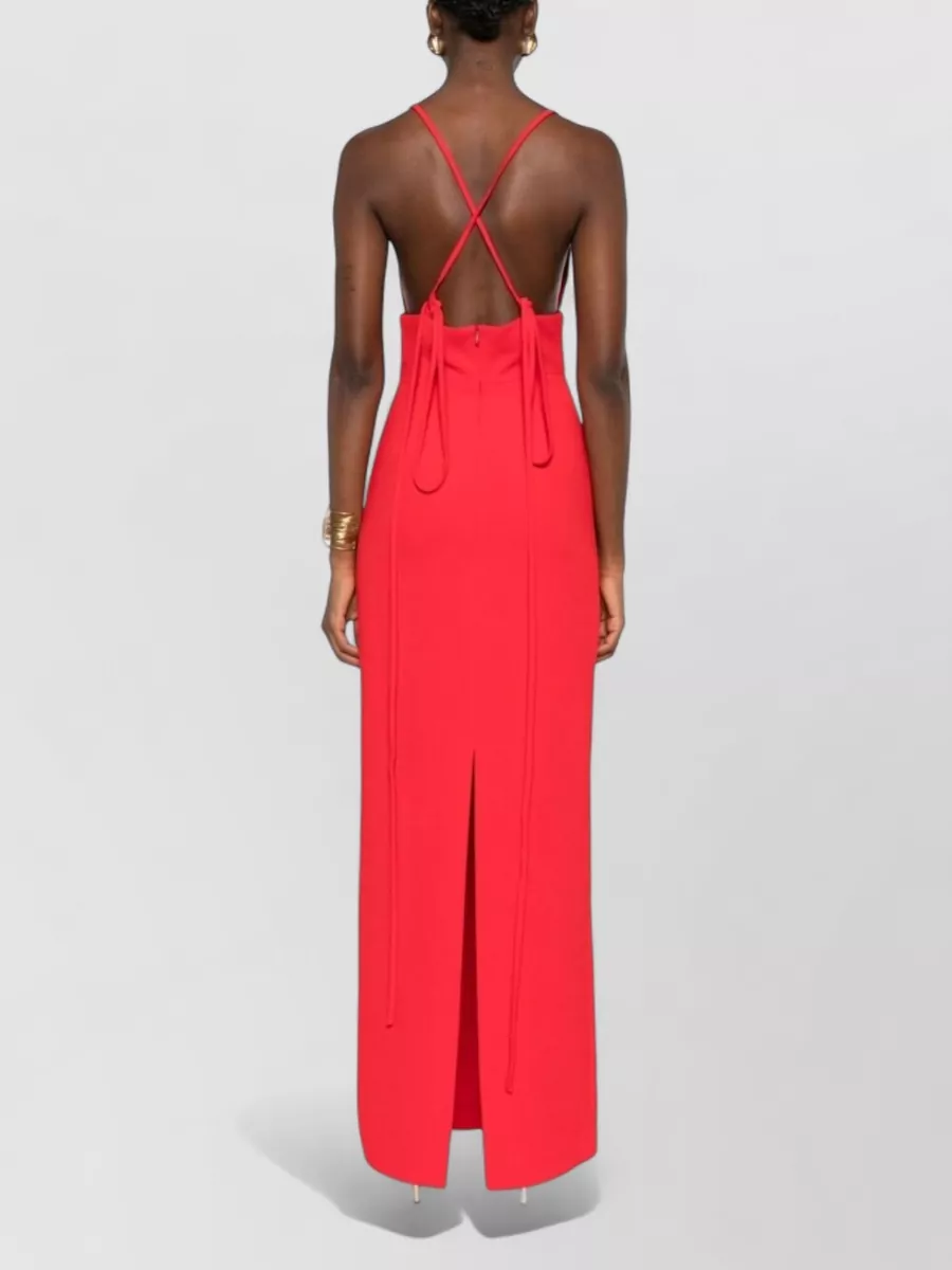 Solace London V-Neck Cross-Back Maxi Dress