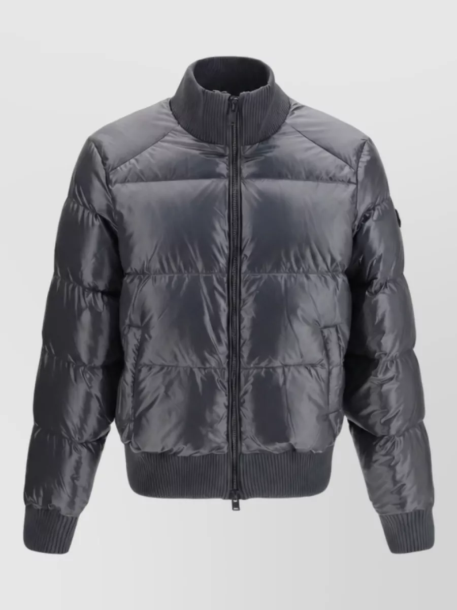 Moose Knuckles nylon puffer bomber jacket