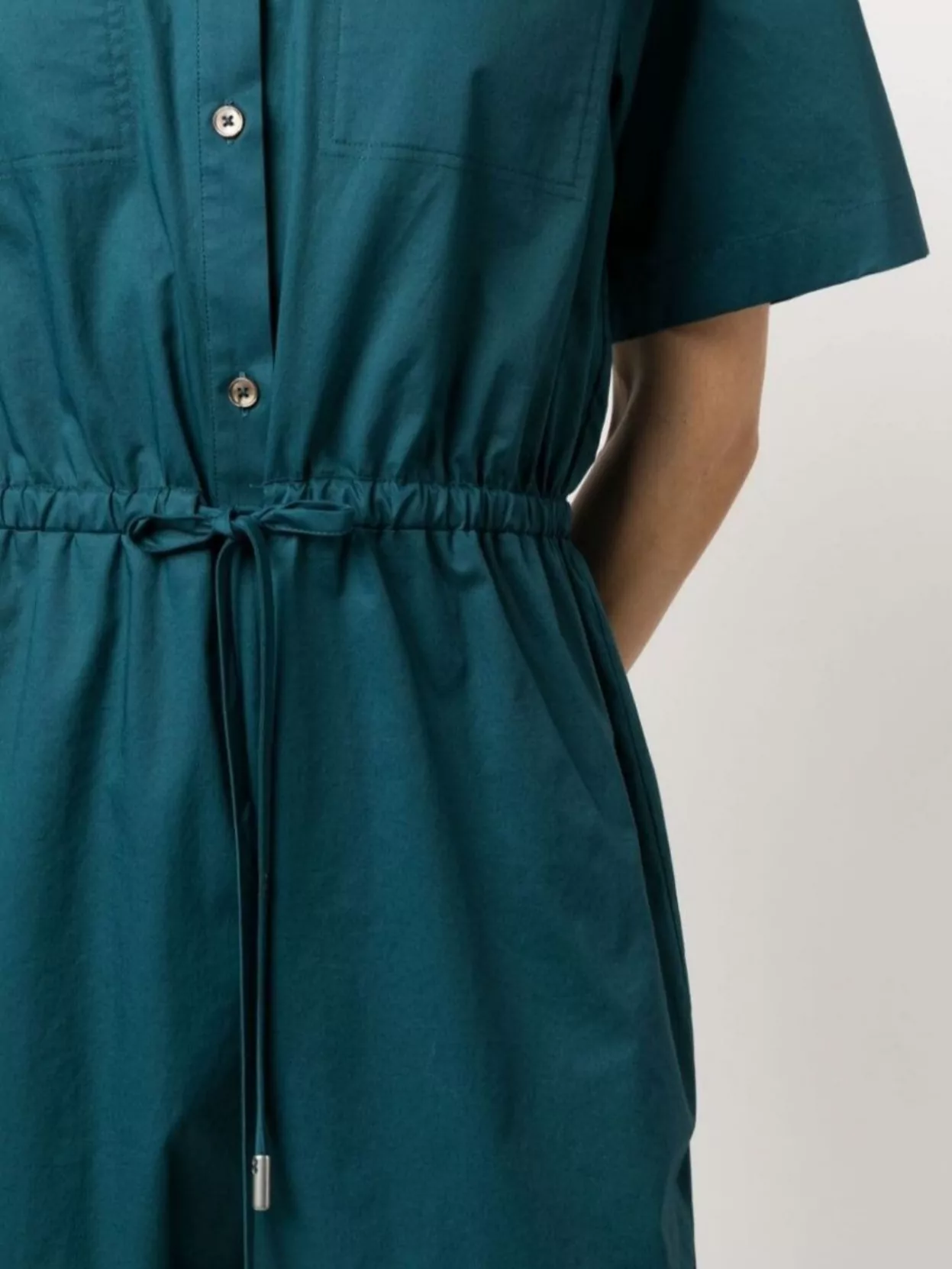 Paul Smith Short Sleeve Cotton Playsuit With Drawstring Waist