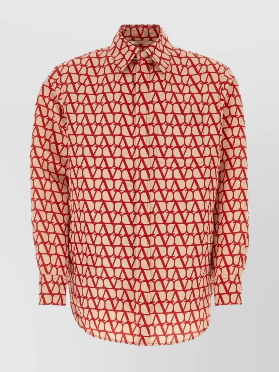 Shop Valentino Oversized Geometric Print Shirt In Pastel